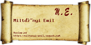 Miltényi Emil névjegykártya